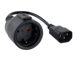 Nanocable C14/M a CEE7/H 25cm Negro (10.22.0901)
