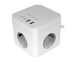 Cargador Mars Gaming 3xSchuko 2USB-A 2USB-C (MDCUBE35W)
