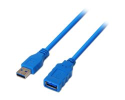 Cable AISENS USB-A/M a USB-A/H 2m Azul (A105-0046)