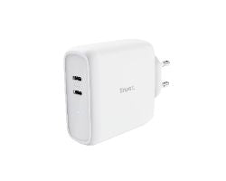Cargador de Pared Trust Maxo 65W 2xUSB-C Blanco (25381)