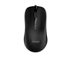 Ratón NILOX Óptico USB-A 2400dpi Negro (MOUSB1014)
