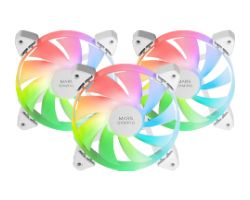 Ventilador Mars Gaming ARGB 12x12cm Blanc Kit 3 (MF3AW)