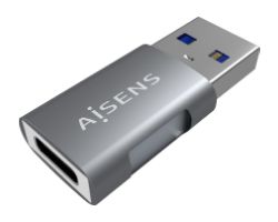 Adaptador AISENS USB-A/M a USB-C/H Gris (A108-0655)