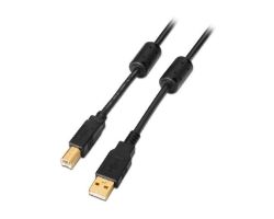 Cable AISENS USB-A/M a USB-B/M 2m Negro (A101-0009)