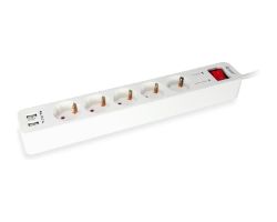 Regleta EQUIP 5xSchuko 2xUSB Interruptor (EQ245554)