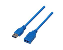 Nanocable USB-A/M a USB-A/H 1m Azul (10.01.0901-BL)