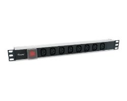 Regleta EQUIP 8 Tomas Interruptor 1U Negra (EQ333310)