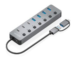 Hub AISENS USB-A a 4xUSB-A/3xUSB-C Gris