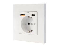 Enchufe Pared Nanocable Schuko/USB-A/USB-C (10.35.0011)