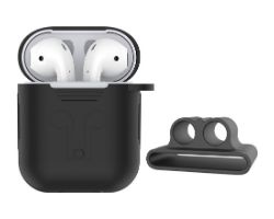 Funda Devia Airpods V1/V2 Silicona Negra (DSTNAWB)