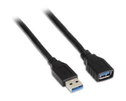 Cable AISENS USB-A/M a USB-A/H 1m Negro (A105-0041)