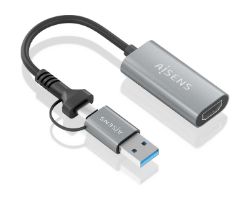 Conversor AISENS USB-A/C/M a HDMI/H 12cm (A109-0913)
