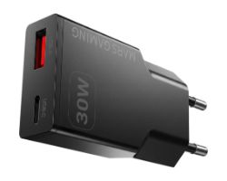 Cargador Pared Mars Gaming 30W USB-A/C Negro (MDGAN30)