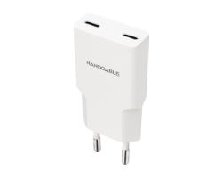 Cargador Nanocable 2xUSB-C PD 30W Blanco (10.10.2029)