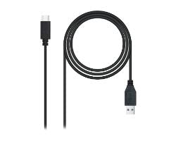 Nanocable USB-A/M a USB-C/M 0.5m Negro (10.01.4000)