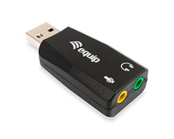 Tarjeta de Sonido EQUIP Life USB 3.5mm Negro (EQ245320)