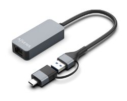 Adaptador AISENS USB-A/C/M a RJ45/H Gris (A109-0710)