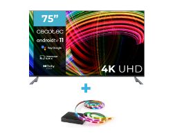 TV CECOTEC A3 75" (02627) + REGALO Sync Box WiZ (9638)B