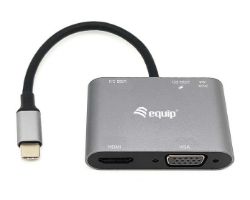 Adaptador EQUIP 5en1 USB-C Negro (EQ133483)