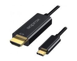 Adaptador Approx USB-C/M a HDMI/M 12cm Negro (APPC52)