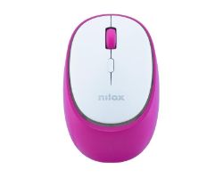Ratón NILOX Dual-Wireless Blanco/Rosa (NXMDWS104)