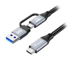 Cable EQUIP USB-C a USB-C + Adap USB-A 100W 2m (128433)