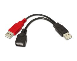 Cable AISENS USB-A/M a 2xUSB-A/H/M 15cm (A101-0030)