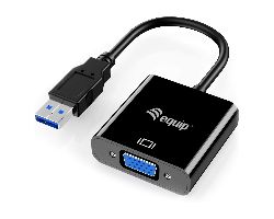 Cable EQUIP USB-A/M a VGA/H 0.25m Negro (EQ133384)