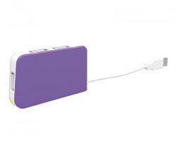 Hub Approx 4xUSB 2.0 Púrpura (APPHT4P)