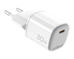 Cargador Pared CELLY 1USB-C 30W Blanco (UPTC1USBC30WWH)