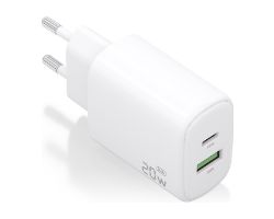 Cargador Pared AISENS Usb-C/Usb-A 20W Blanco(A110-0909)