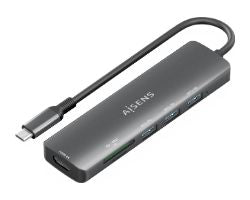 Docking AISENS 6en1 USB-C Gris (ASUC-6P024-GR)
