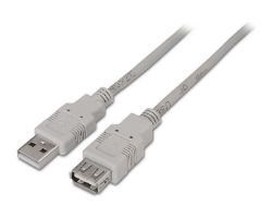 Cable AISENS USB-A/M a USB-A/H 3m Beige (A101-0014)