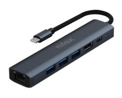 Docking Station NILOX USB-C 6 Puertos (NXDSUSBC06)
