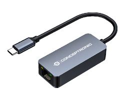 Adaptador CONCEPTRONIC USB-C 3.0 a RJ45 Gris (ABBY12GC)