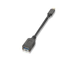 Nanocable USB-C/M a USB-A/H 15cm Negro (10.01.4201)