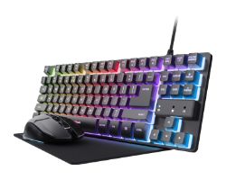 Kit Trust GTX 794 Tecl/Ratón/Alfombrilla Negro (25227)