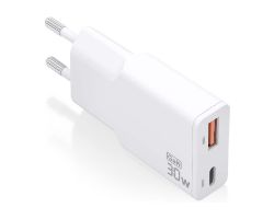 Cargador Pared AISENS USB-A USB-C 30W (ASCH-30W2P046-W)