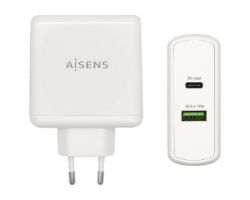 Cargador Pared AISENS 48W 2xUSB Blanco (ASCH-2PD30QC-W)
