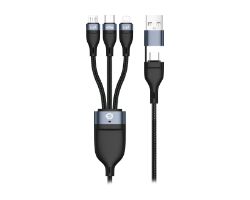 Cable CONCEPTRONIC USB-C/M 3en1 1.5m Negro (ETTA05B15)