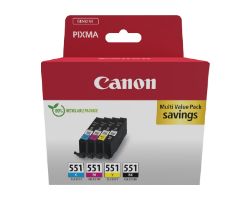 Tinta Canon CLI-551 Pack Negro/Tricolor (6509B015)