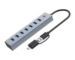 Hub CONCEPTRONIC USB-C 3.0 a 7xUSB-A Gris (HUBBIES21G)
