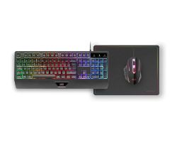 Pack Mars Gaming T+Ratón+Alfombrilla Negro (MCP124ES)