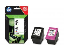 Tinta HP 62 Pack Tricolor/Negro (N9J71AE)