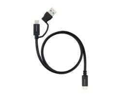 Nanocable USB-C+USB-A/M a USB-C/M 1m (10.01.4801)