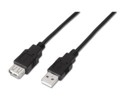 Cable AISENS USB-A/M a USB-A/H 1m Negro (A101-0015)