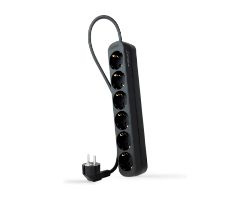 Regleta Nanocable 6xSchuko 1.4m Negra(10.37.0006-NS-BK)