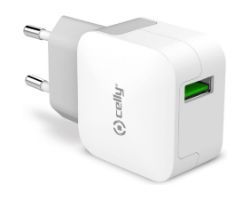 Cargador de Pared CELLY 1xUSB-A Blanco (TCUSBTURBO)
