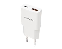Cargador Nanocable USB-A/USB-C 20W Blanco (10.10.2022)