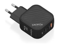 Cargador Pared AISENS USB-A USB-C 65W(ASCH-65W3P027-BK)